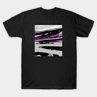 Asexual Pride Abstract Paint Zoom Design T-Shirt